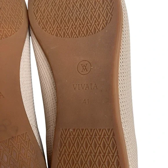 Vivaia Aria 5 Pointed Toe Ballet Flats in Almond and Black SZ EU 41 US 9.5 - Picture 8 of 9